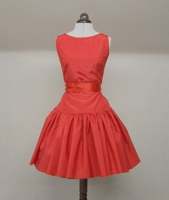 Makemeadress: Red Silk Full Skirt Cocktail Dress